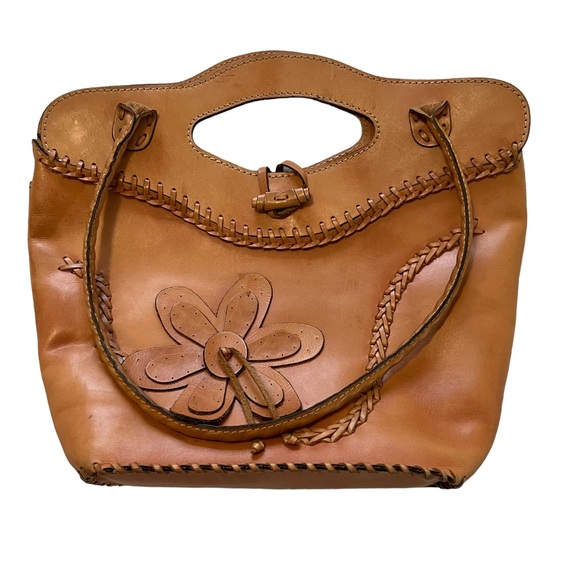 Patricia Nash Biadia Braided Flower Satchel Tan - Picture 6 of 16